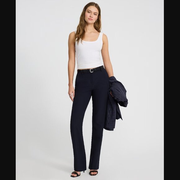 Express Editor Mid Rise Stretch Bootcut Pant, 4S, Black - Picture 1 of 5